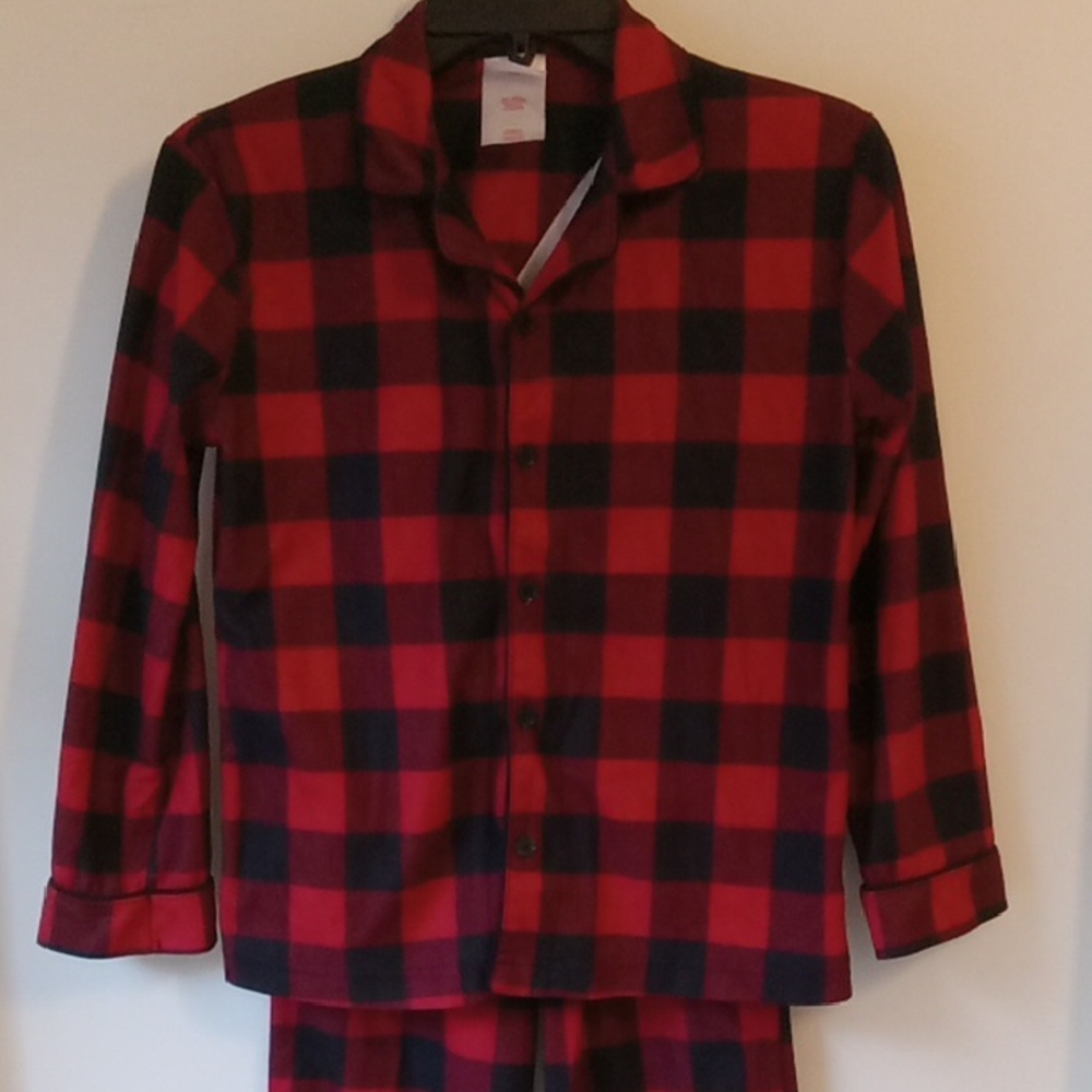 Wondershop Plaid Boys Pajamas - Red & Black Christmas PJ Set - Picture 2 of 9